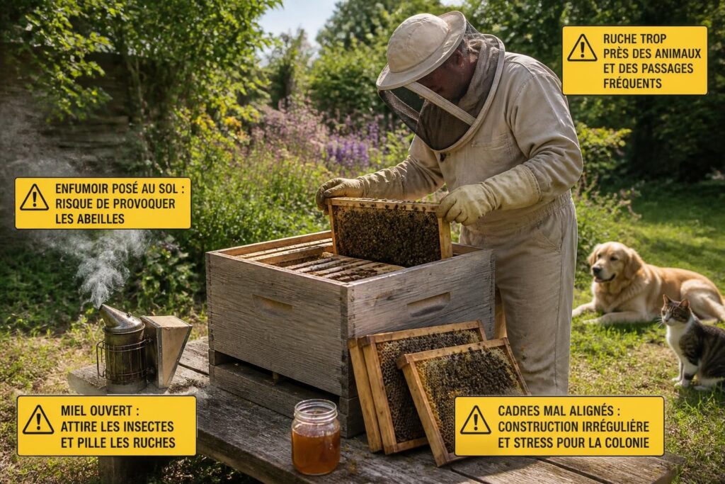 découvrez les erreurs courantes à éviter pour réussir votre première ruche en tant qu'apiculteur amateur et assurer la santé de vos abeilles.