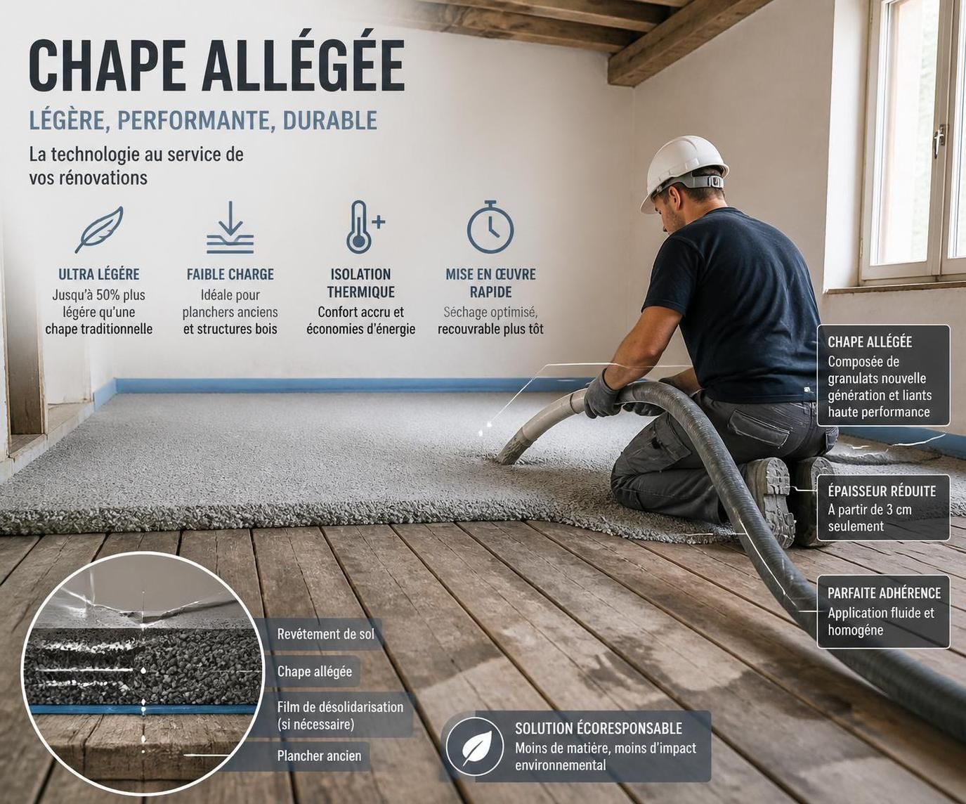 découvrez les avantages de la chape allégée pour une construction écologique et durable : isolation optimale, réduction des poids et impact environnemental diminué.