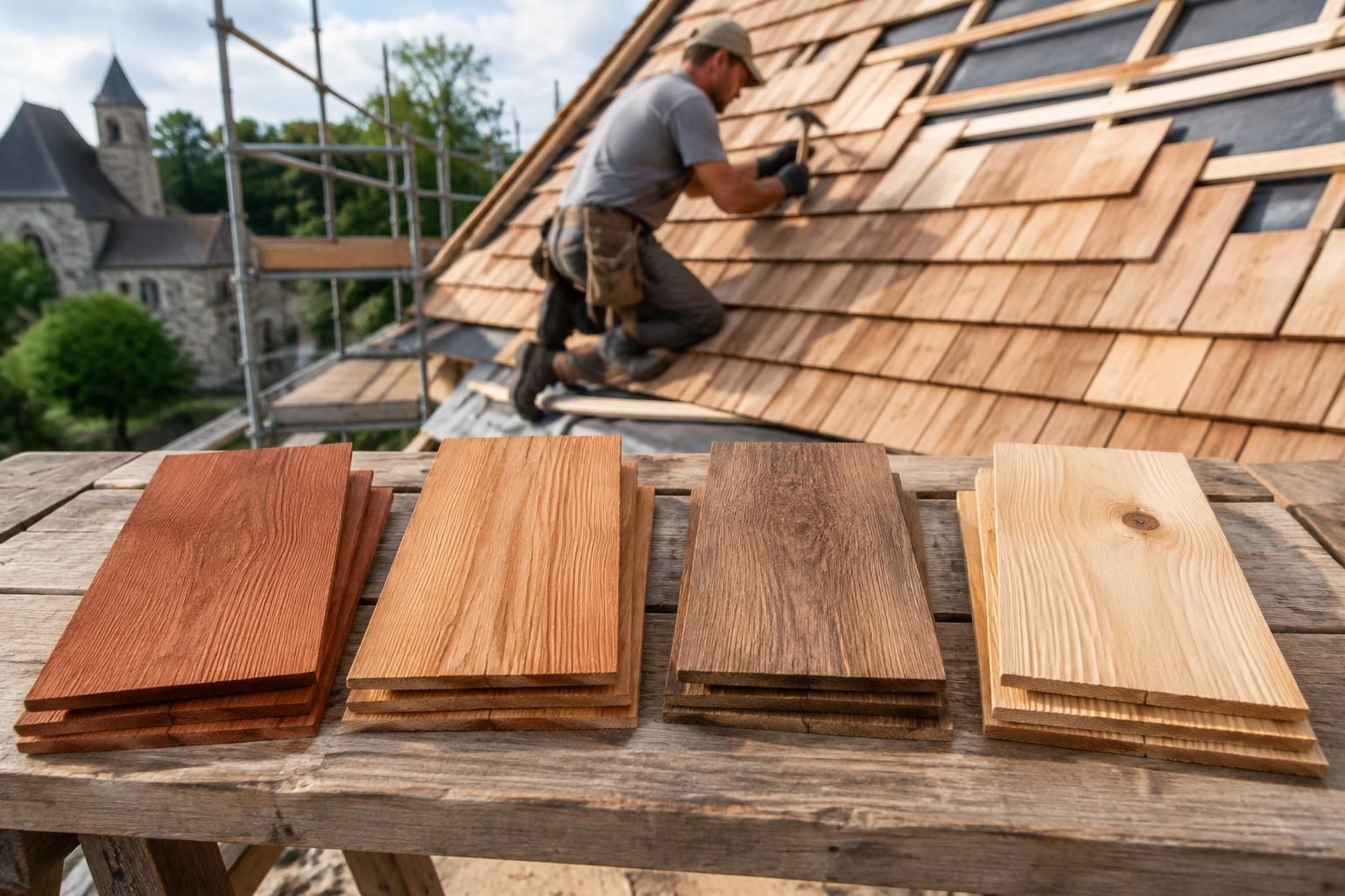 comparez le prix des bardeaux de bois au m² selon les essences et le coût de pose pour estimer votre budget et choisir la solution adaptée.