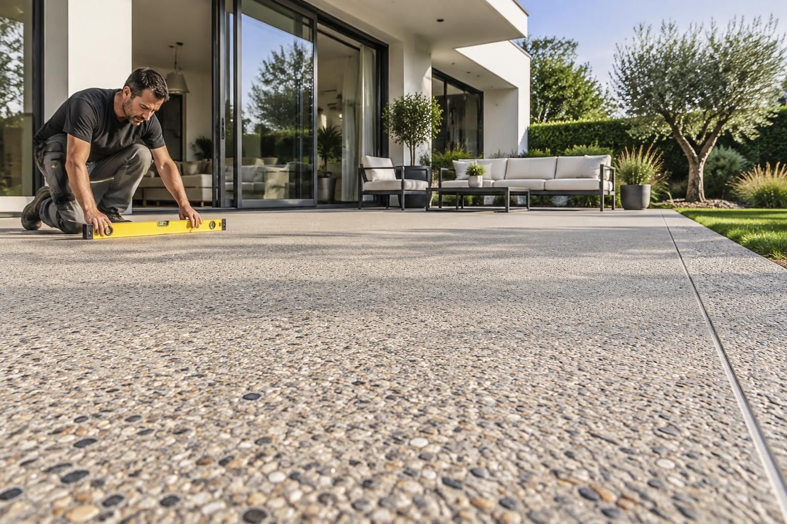découvrez les avantages du béton désactivé pour votre terrasse et nos conseils pour réussir sa pose : préparation du sol, application et finitions.